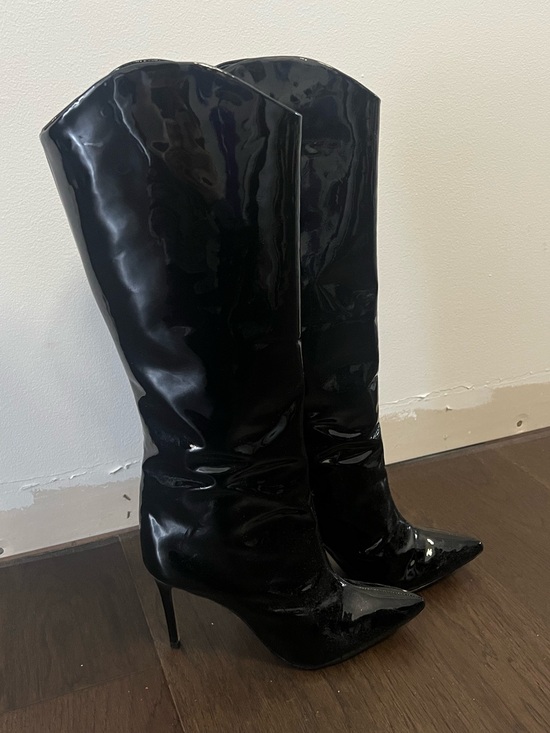 SCHUTZ Shoes - Schutz Maryana Up Black Patent Leather Boots